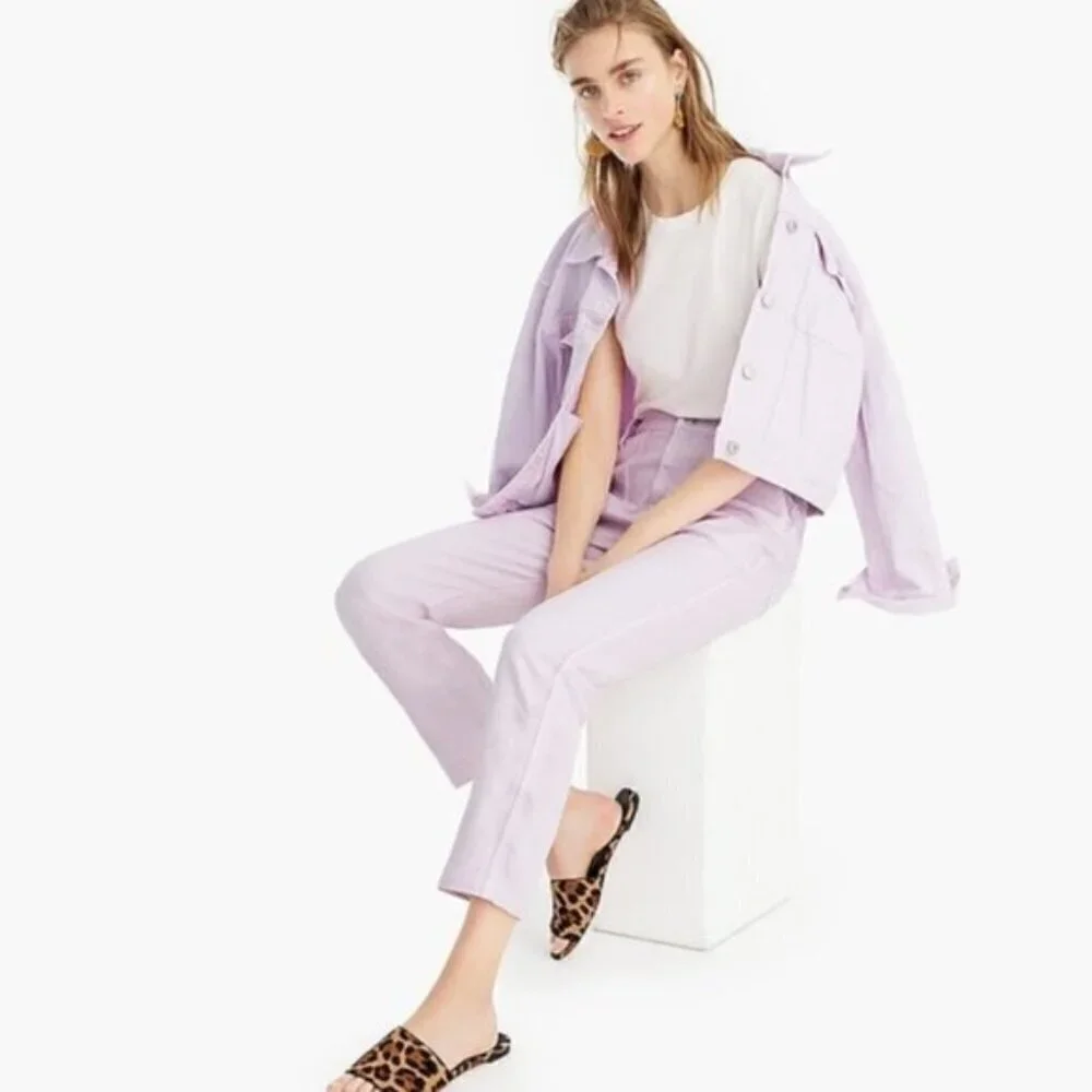 J. Crew Straight Leg Misty Orchid Purple Utility Crop Straight Leg Jeans 24